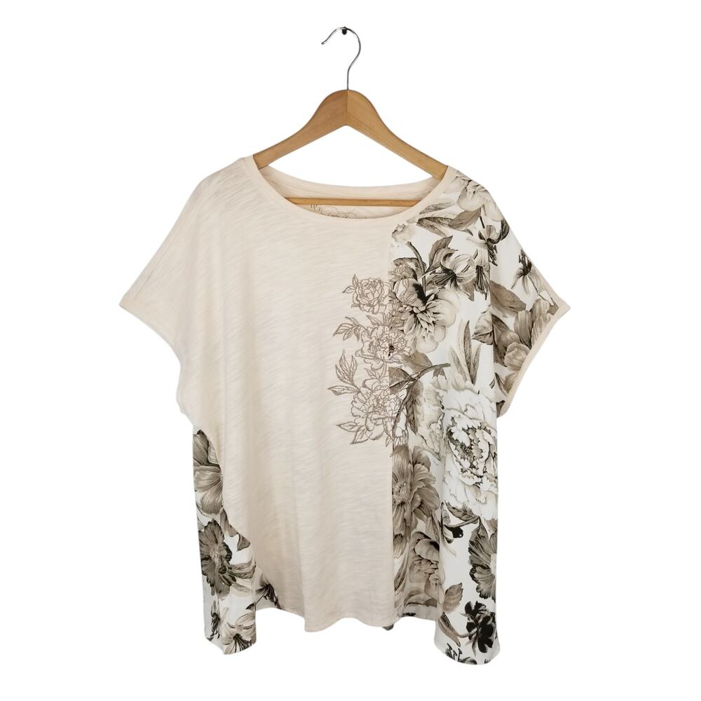 DG2 by Diane Gilman Lot of 2 Floral Cotton Modal Blouse T-Shirt Women's Size 1X - Picture 8 of 13